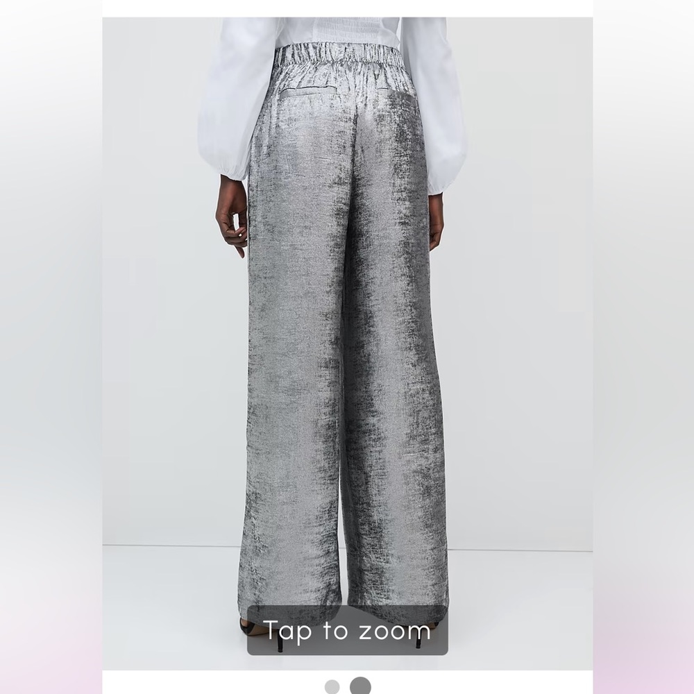 Wide Leg Silver Pants